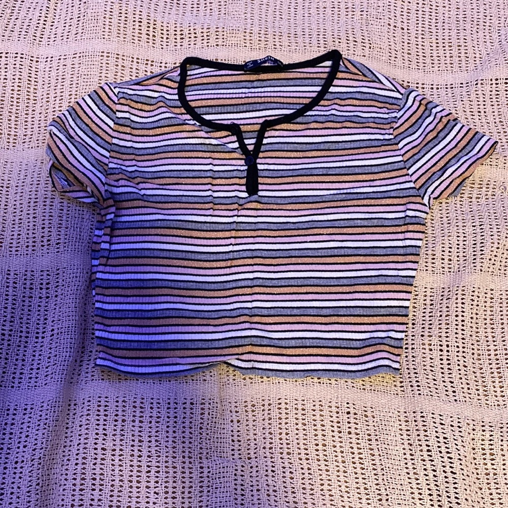 shein, striped crop top